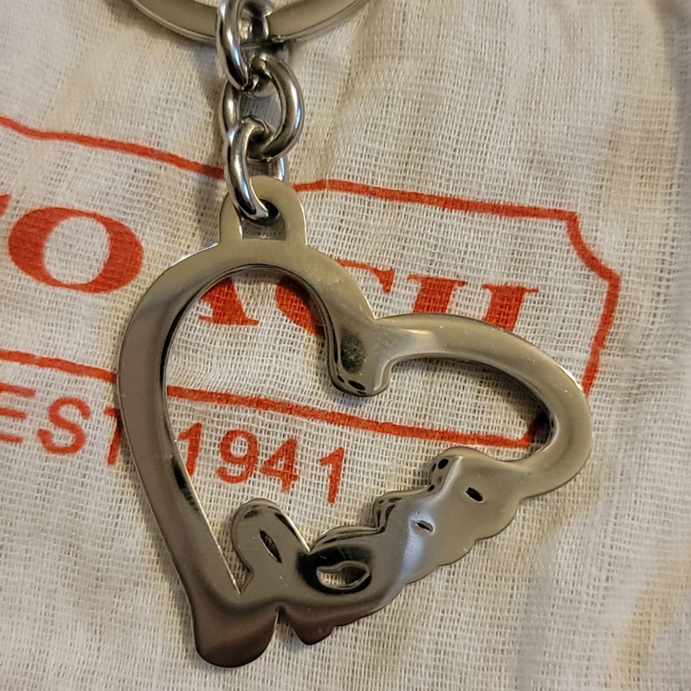 Coach Heart Pave Crystal Script Keyfob Keychain - Picture 4 of 6